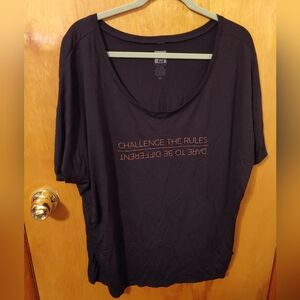 Challenge the Rules Dare To Be Different Black Top Tee XXL
